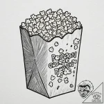 A detailed bag of popcorn, snack,, concept ar… – tattoo sketch (№1753265822_0, 23.07.2025 10:17) — tattoovalue.net
