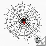 Qr code woven into a spider’s web, artistic t… – tattoo sketch (№1753265916_0, 23.07.2025 10:18) — tattoovalue.net
