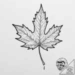 Maple leaf, artistic tattoo sketch, on a clea… – tattoo sketch (№1753266262_0, 23.07.2025 10:24) — tattoovalue.net
