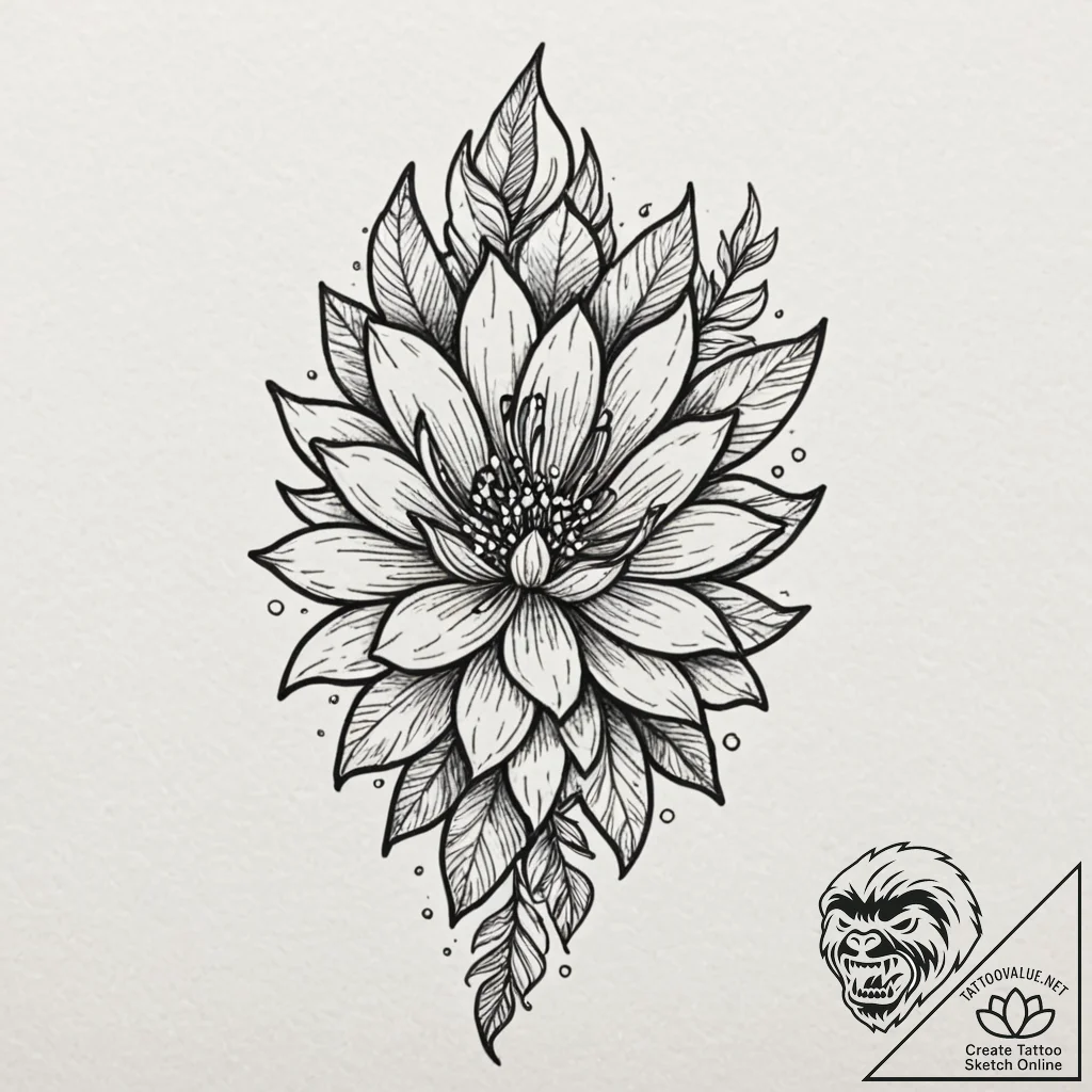 Knife piercing frozen bloom, tattoo flash she... - tattoo sketch (№1753266898_0, 23.07.2025 10:34) — tattoovalue.net