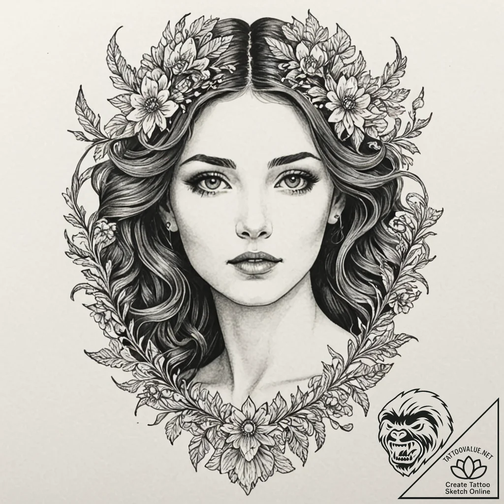 Old portrait with hollow eyes, concept art fo... - tattoo sketch (№1753267164_0, 23.07.2025 10:39) — tattoovalue.net