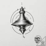 A spinning top, tattoo drawing outline, moder… – tattoo sketch (№1753267947_0, 23.07.2025 10:52) — tattoovalue.net