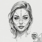Mask with stitched mouth, artistic tattoo ske… – tattoo sketch (№1753268041_0, 23.07.2025 10:54) — tattoovalue.net
