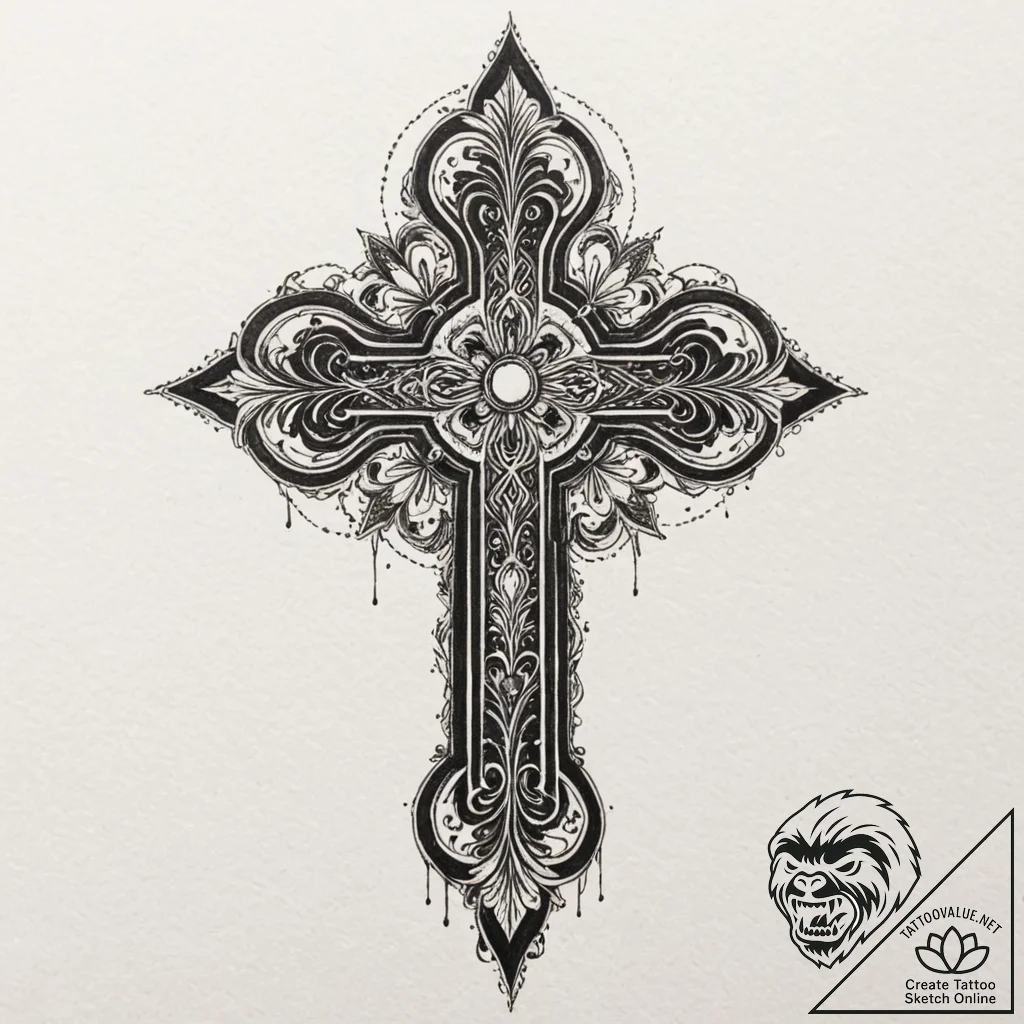 Filigree key made from recycled, compressed m... - tattoo sketch (№1753268958_0, 23.07.2025 11:09) — tattoovalue.net