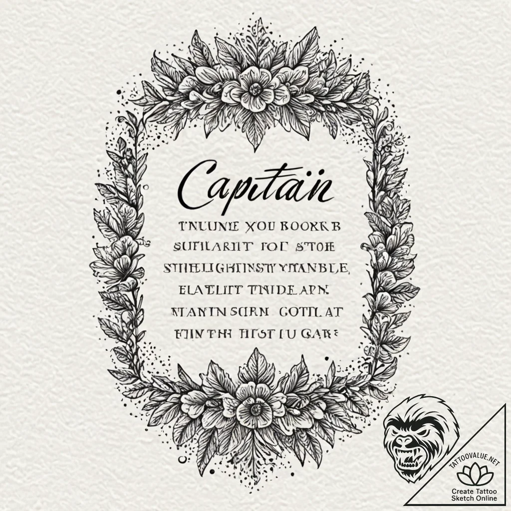 Captain's logbook with elegant, cursive scrip... - tattoo sketch (№1753272228_0, 23.07.2025 12:03) — tattoovalue.net