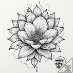 Emerald seed blooming beneath frost, tattoo s… – tattoo sketch (№1753273083_0, 23.07.2025 12:18) — tattoovalue.net