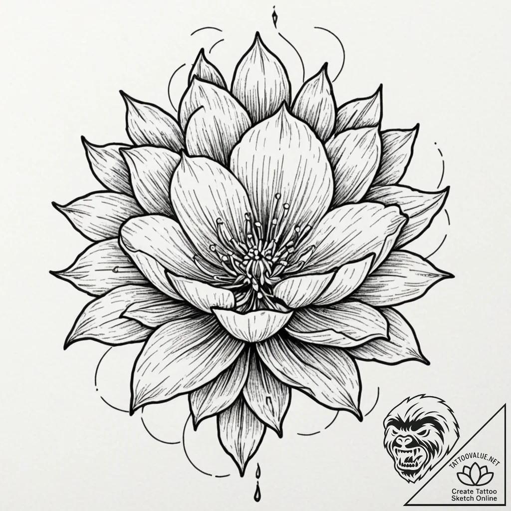 Emerald seed blooming beneath frost, tattoo s... - tattoo sketch (№1753273083_0, 23.07.2025 12:18) — tattoovalue.net
