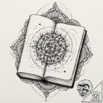 Worn leather book locked with a metal clasp,… – tattoo sketch (№1753273248_0, 23.07.2025 12:20) — tattoovalue.net