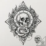 Candle wax forming runes, concept art for tat… – tattoo sketch (№1753273345_0, 23.07.2025 12:22) — tattoovalue.net