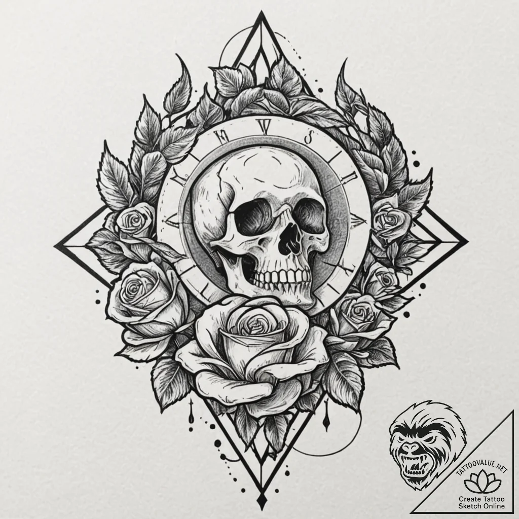 Candle wax forming runes, concept art for tat... - tattoo sketch (№1753273345_0, 23.07.2025 12:22) — tattoovalue.net