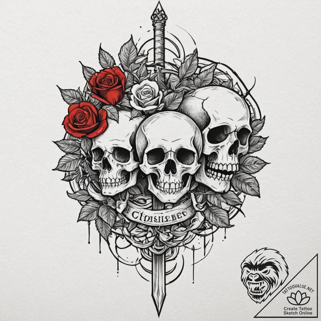 Ancient sword bleeding darkness, tattoo line... - tattoo sketch (№1753273522_0, 23.07.2025 12:25) — tattoovalue.net