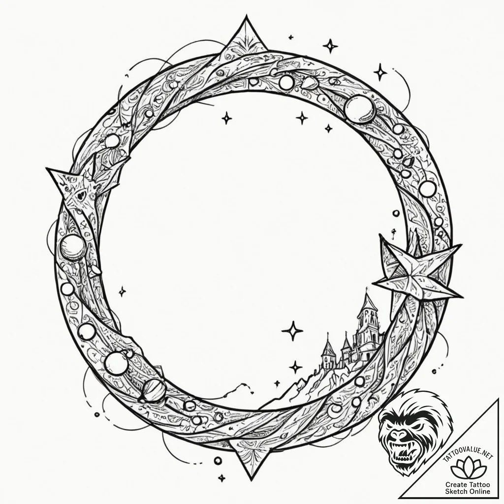 Queenр р†р вђљрівђћсћs ring devouring stars,... - tattoo sketch (№1753274147_0, 23.07.2025 12:35) — tattoovalue.net