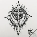 Talon clutching shattered relic, tattoo flash… – tattoo sketch (№1753277335_0, 23.07.2025 13:28) — tattoovalue.net