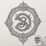 Ethereal serpent piercing sigil, tattoo drawi… – tattoo sketch (№1753277866_0, 23.07.2025 13:37) — tattoovalue.net