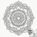 Mandala, ink illustration for tattoo, clean l… – tattoo sketch (№1753279692_0, 23.07.2025 14:08) — tattoovalue.net