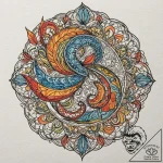 Ocean, tattoo sketch design, on a clean white… – tattoo sketch (№1753280023_0, 23.07.2025 14:13) — tattoovalue.net