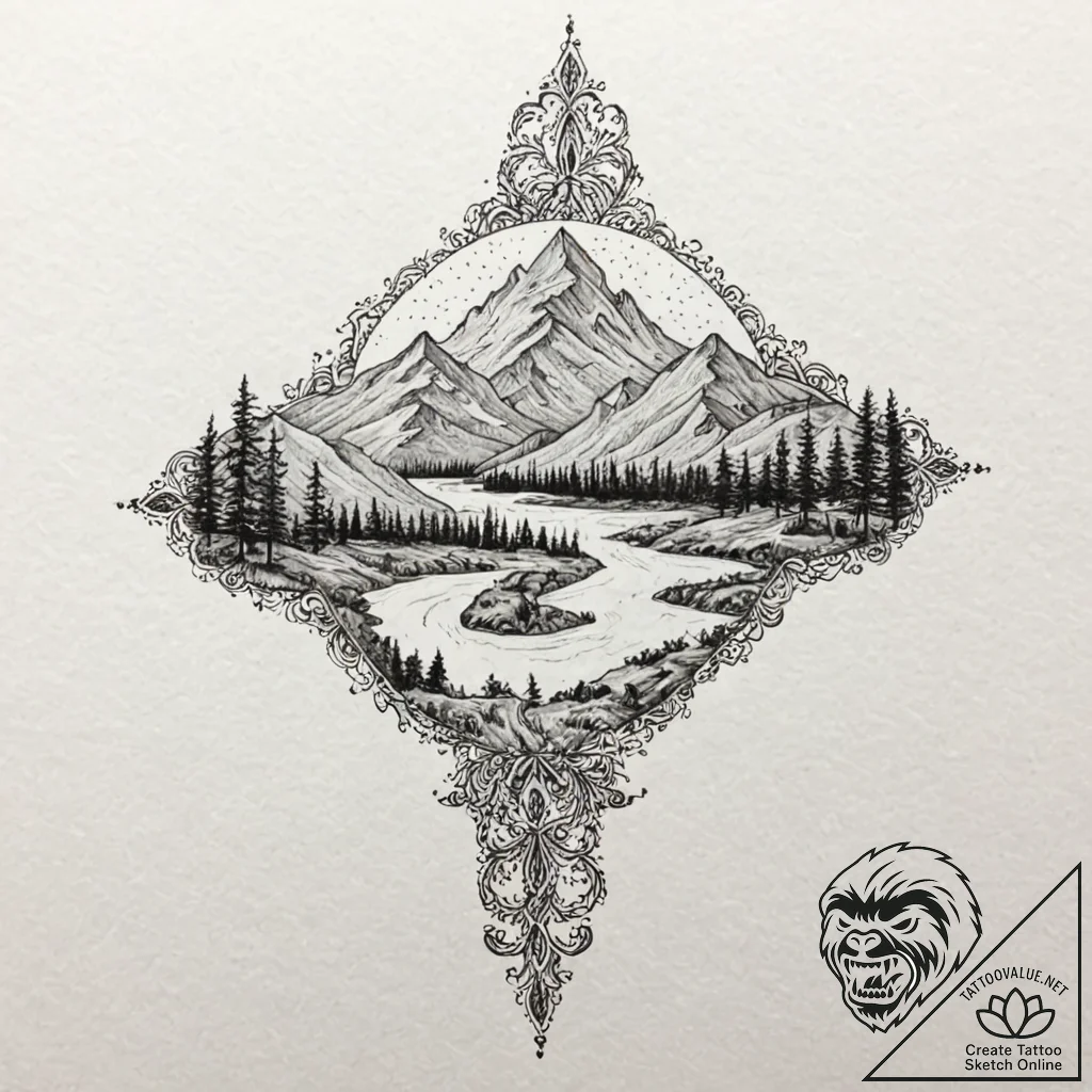 Map coordinates of a meaningful place, tattoo... - tattoo sketch (№1753280459_0, 23.07.2025 14:20) — tattoovalue.net