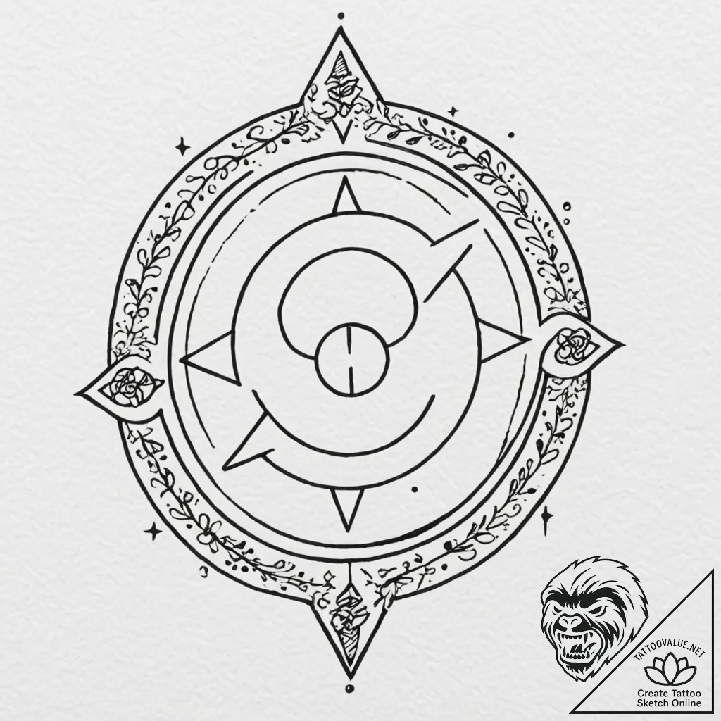 Umbra sigil spiraling through stars, tattoo l... - tattoo sketch (№1753281057_0, 23.07.2025 14:30) — tattoovalue.net