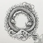 Apocalyptic serpent crushing city, tattoo dra… – tattoo sketch (№1753282299_0, 23.07.2025 14:51) — tattoovalue.net