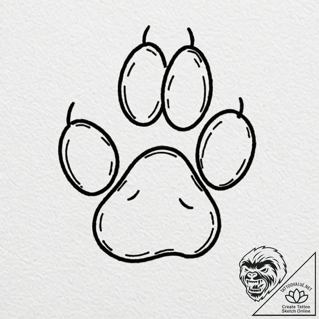 Paw, tattoo flash sheet design, black and whi... - tattoo sketch (№1753282735_0, 23.07.2025 14:58) — tattoovalue.net