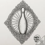 A classic bowling pin, target,, artistic tatt… – tattoo sketch (№1753285381_0, 23.07.2025 15:43) — tattoovalue.net