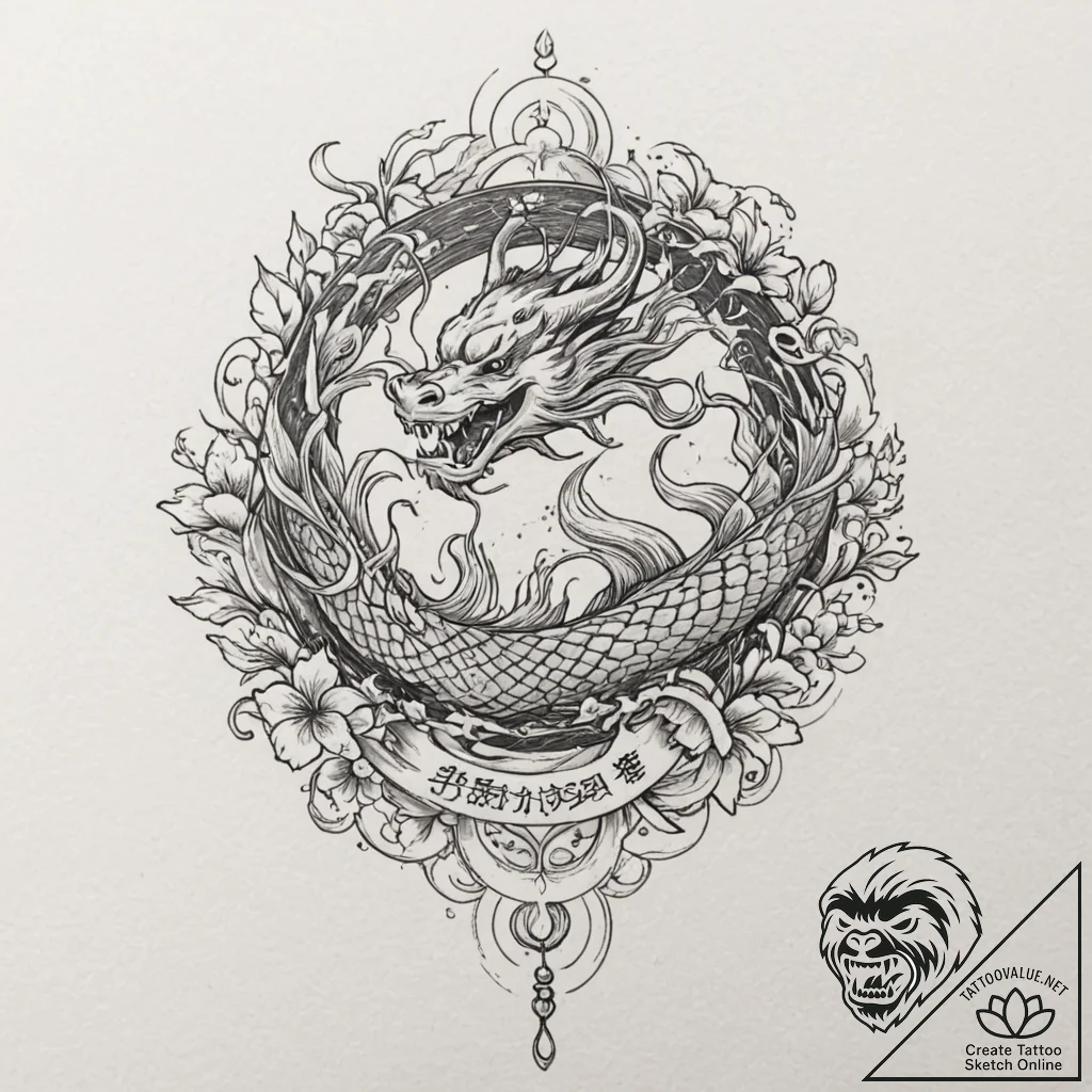 Witch sigil glowing beneath mist, artistic ta... - tattoo sketch (№1753287274_0, 23.07.2025 16:14) — tattoovalue.net