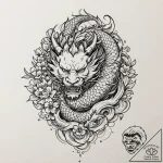 Twilight roots beneath celestial bloom, tatto… – tattoo sketch (№1753287722_0, 23.07.2025 16:22) — tattoovalue.net