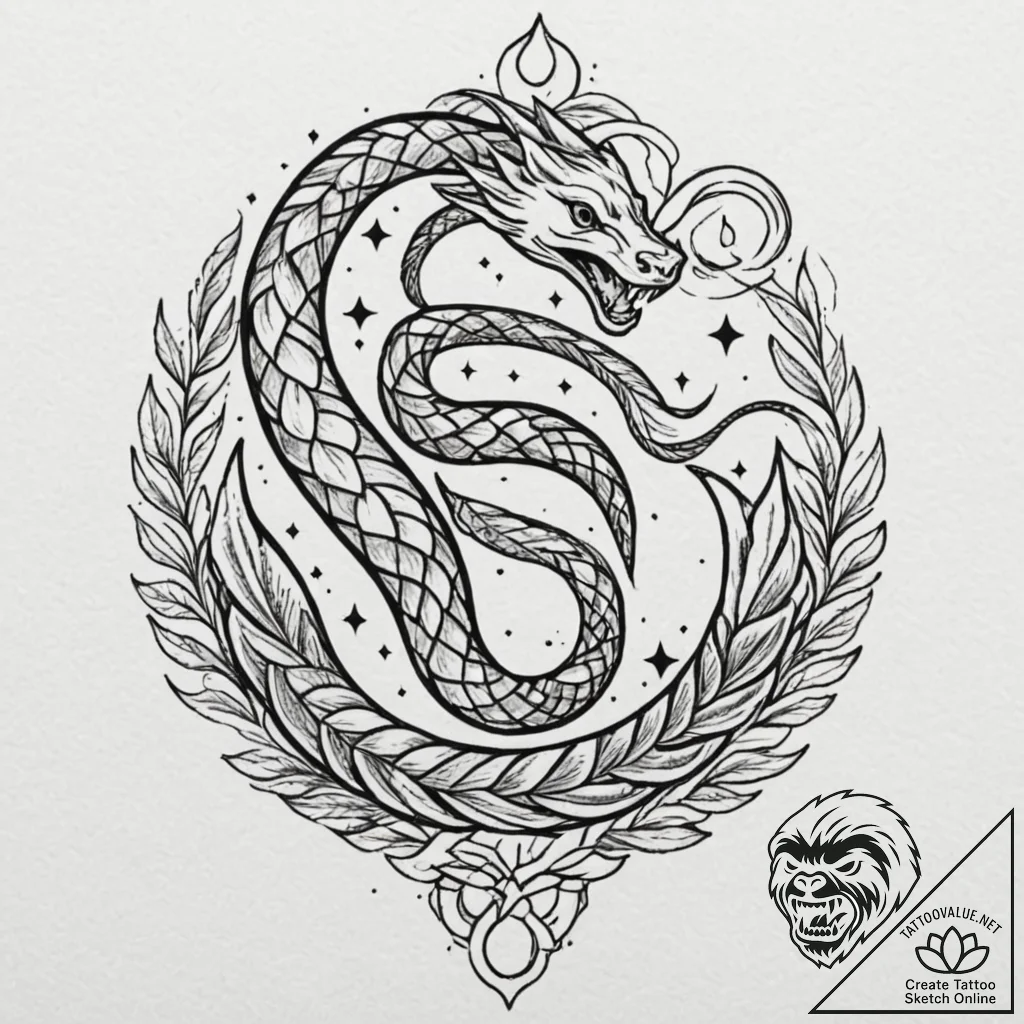Queenр р†р вђљрівђћсћs serpent weaving throug... - tattoo sketch (№1753287906_0, 23.07.2025 16:25) — tattoovalue.net