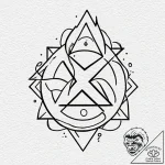 The alchemical symbol for sulfur, tattoo line… – tattoo sketch (№1753287985_0, 23.07.2025 16:26) — tattoovalue.net
