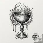 Chalice overflowing with liquid darkness, tat… – tattoo sketch (№1753288065_0, 23.07.2025 16:27) — tattoovalue.net