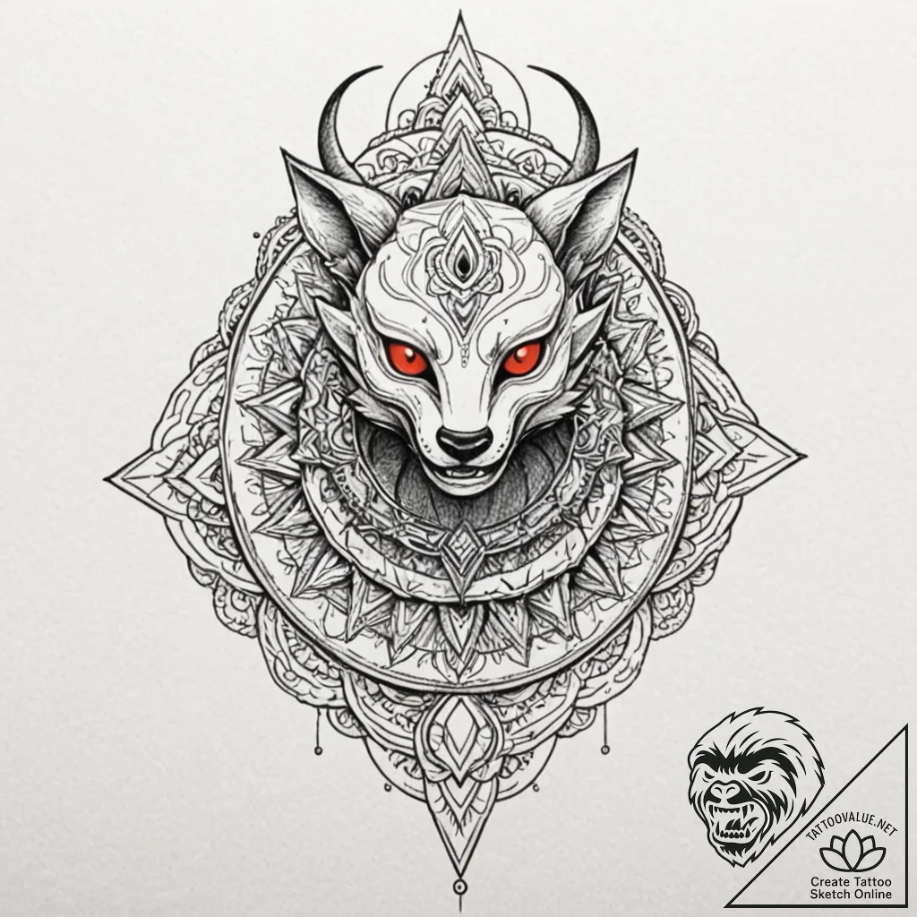 Kobold helmet resting on altar, tattoo line a... - tattoo sketch (№1753288959_0, 23.07.2025 16:42) — tattoovalue.net