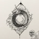 Black silk fluttering in storm, ink illustrat… – tattoo sketch (№1753289677_0, 23.07.2025 16:54) — tattoovalue.net