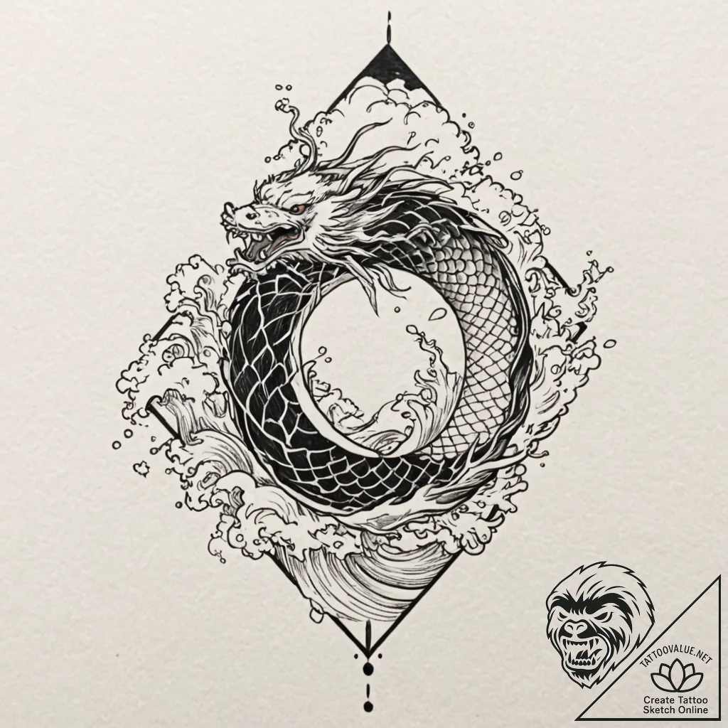 Black silk fluttering in storm, ink illustrat... - tattoo sketch (№1753289677_0, 23.07.2025 16:54) — tattoovalue.net