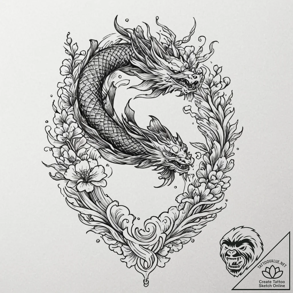 Glacial wings crowned in roots, artistic tatt... - tattoo sketch (№1753289944_0, 23.07.2025 16:59) — tattoovalue.net