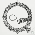 Ouroboros as a mechanical, segmented serpent,… – tattoo sketch (№1753290571_0, 23.07.2025 17:09) — tattoovalue.net