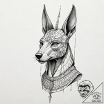 Anubis, artistic tattoo sketch, rough sketchy… – tattoo sketch (№1753291003_0, 23.07.2025 17:16) — tattoovalue.net