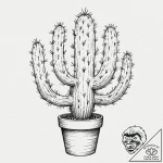 Cactus – tattoo sketch (№1753294523_0, 23.07.2025 18:15) — tattoovalue.net