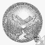 Mirror circle beneath spectral sky, tattoo fl… – tattoo sketch (№1753294614_0, 23.07.2025 18:16) — tattoovalue.net