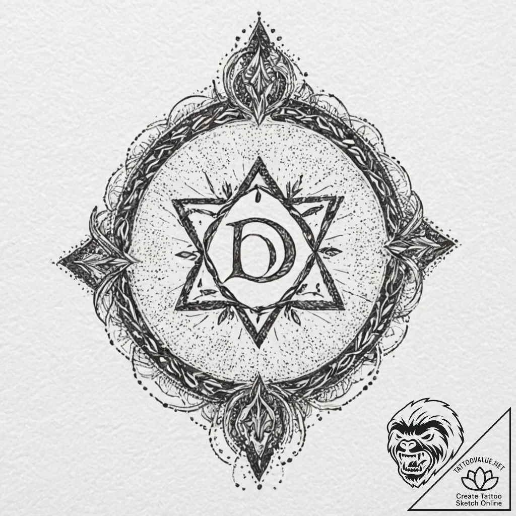 Iron sigil burning through frost, artistic ta... - tattoo sketch (№1753295129_0, 23.07.2025 18:25) — tattoovalue.net