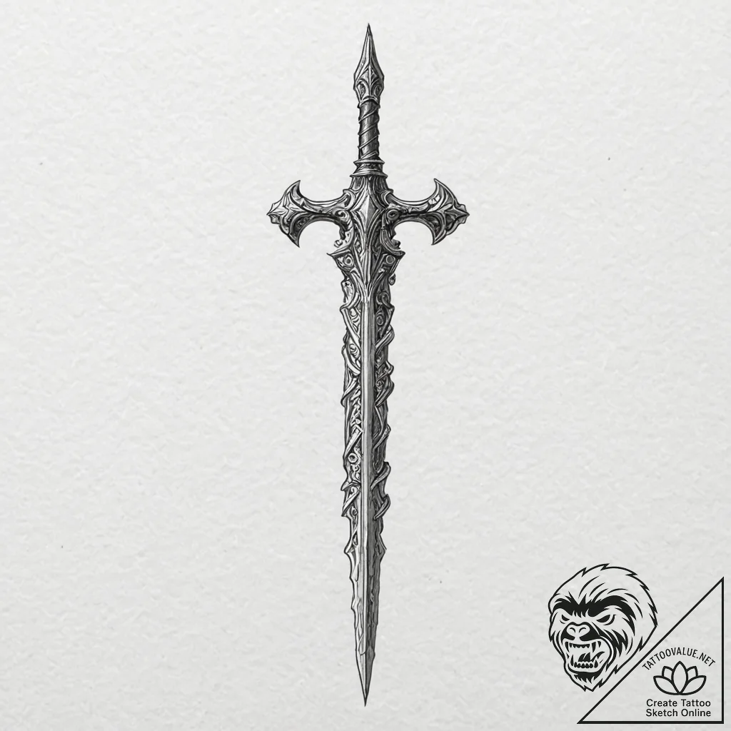 Malenia, blade of miquella from elden ring - tattoo sketch (№1753295385_0, 23.07.2025 18:29) — tattoovalue.net