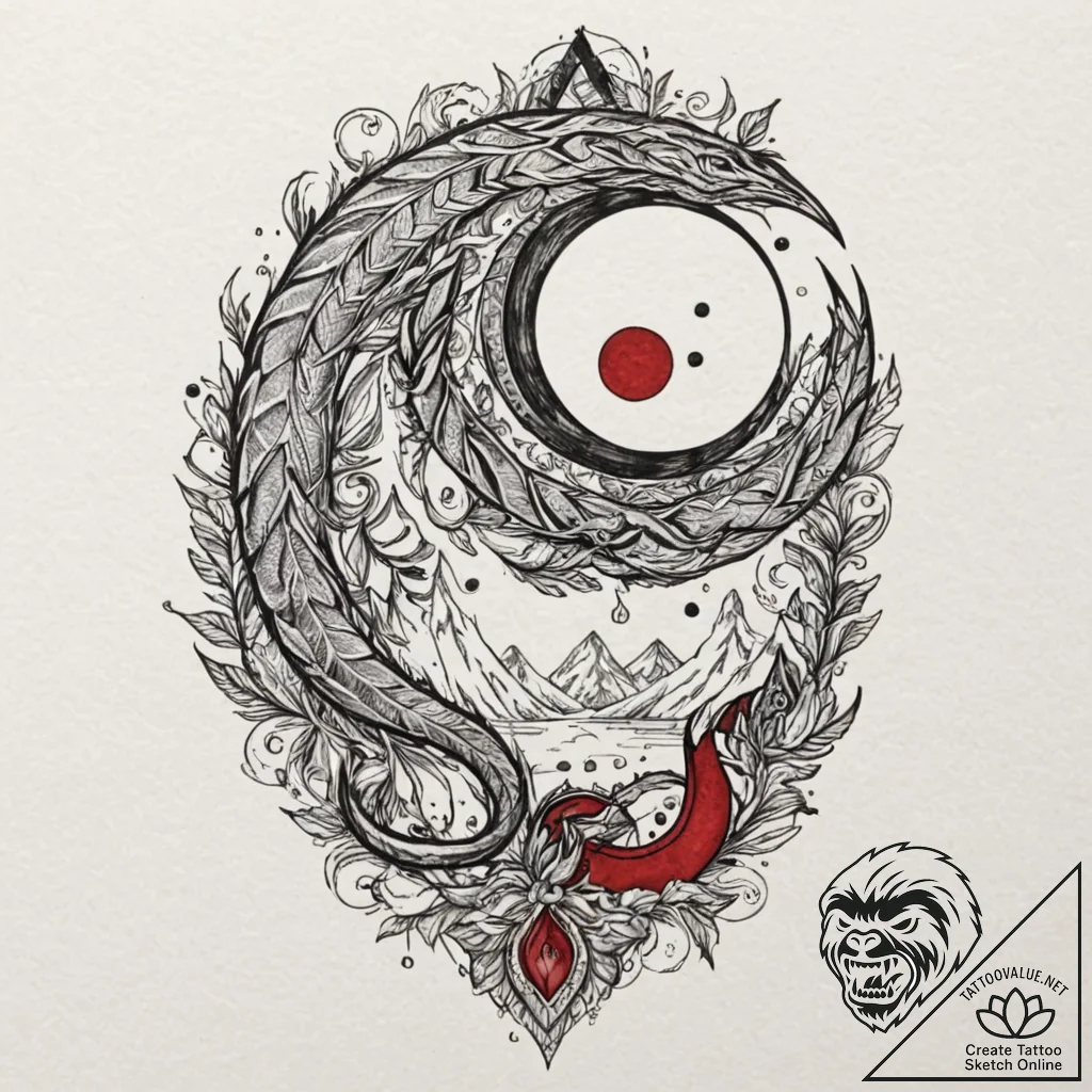 Serpentр р†р вђљрівђћсћs fang beneath crimson... - tattoo sketch (№1753295566_0, 23.07.2025 18:32) — tattoovalue.net