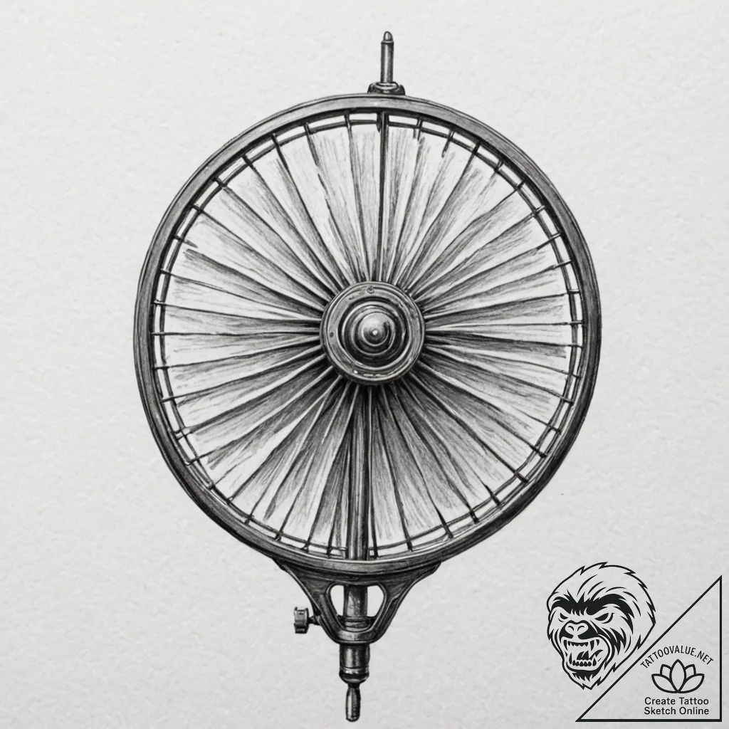 A classic bellows fan, air,, concept art for... - tattoo sketch (№1753296464_0, 23.07.2025 18:47) — tattoovalue.net
