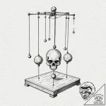Newton’s cradle, but the balls are human skul… – tattoo sketch (№1753297036_0, 23.07.2025 18:57) — tattoovalue.net