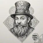Leprechaun, concept art for tattoo, highly de… – tattoo sketch (№1753297364_0, 23.07.2025 19:02) — tattoovalue.net