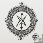 Alchemy symbols on cracked stone, tattoo line… – tattoo sketch (№1753297440_0, 23.07.2025 19:04) — tattoovalue.net