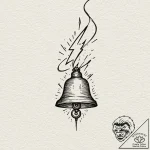 Ringing bell with a crack shaped like a light… – tattoo sketch (№1753297523_0, 23.07.2025 19:05) — tattoovalue.net