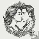 Portrait silhouette of a partner or child, ta… – tattoo sketch (№1753297873_0, 23.07.2025 19:11) — tattoovalue.net