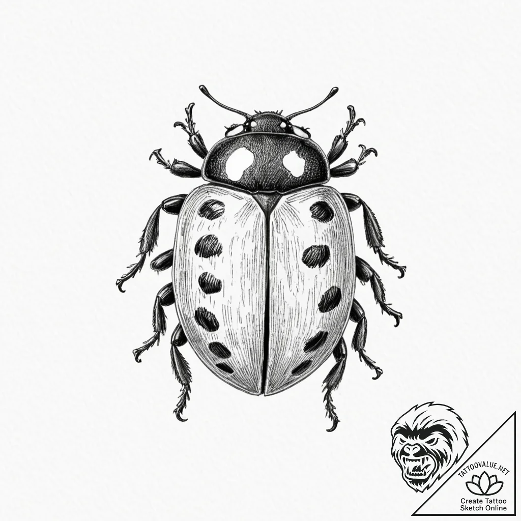 Ladybug - tattoo sketch (№1753297952_0, 23.07.2025 19:12) — tattoovalue.net
