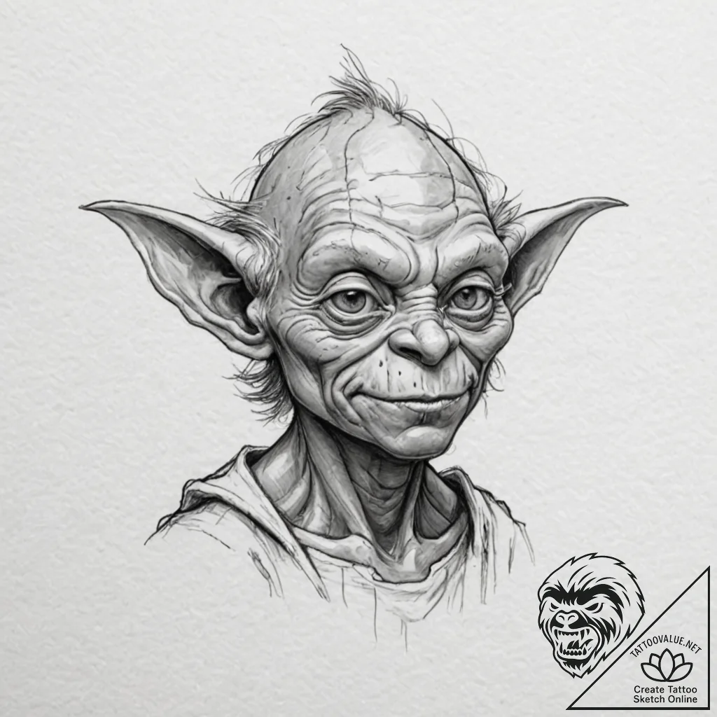 Goblin, tattoo sketch design, masterpiece, be... - tattoo sketch (№1753298924_0, 23.07.2025 19:28) — tattoovalue.net