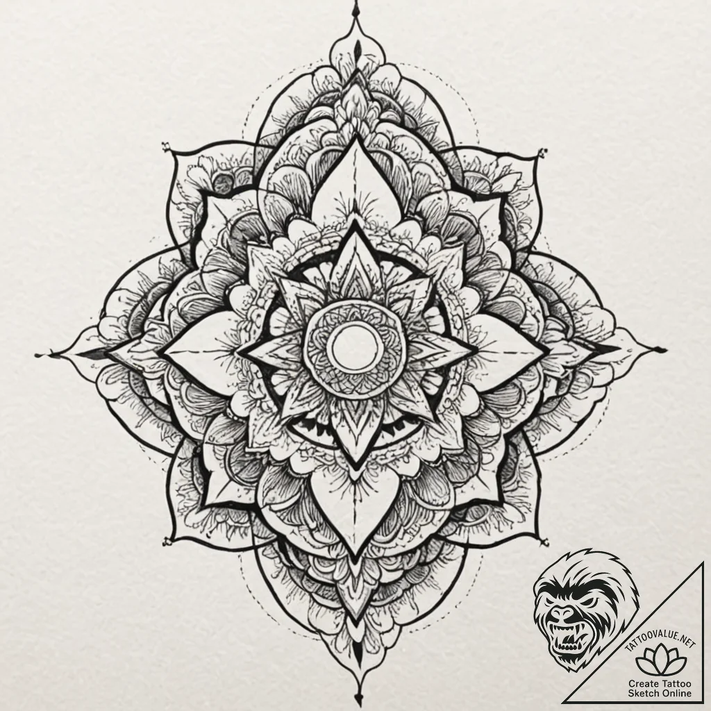 C, ink illustration for tattoo, detailed cros... - tattoo sketch (№1753300124_0, 23.07.2025 19:48) — tattoovalue.net
